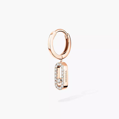 [NOBLE AURA]Move Uno Single Diamond Hoop Earring