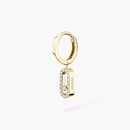 [NOBLE AURA]Move Uno Single Diamond Hoop Earring