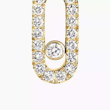 [NOBLE AURA]Move Uno Single Diamond Hoop Earring