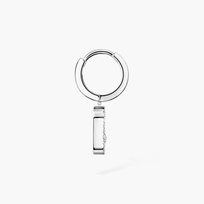 [NOBLE AURA]Move Uno Single Diamond Hoop Earring