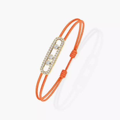 [NOBLE AURA]Messika Care(s) pink cord pavé bracelet