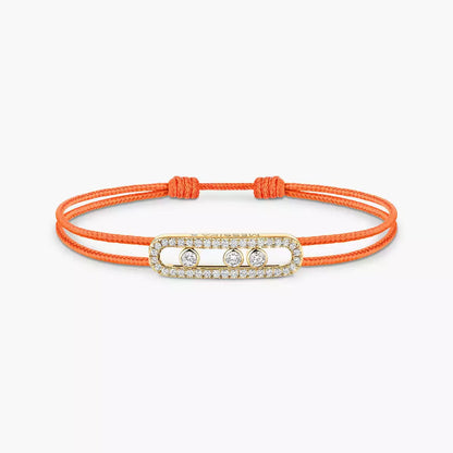 [NOBLE AURA]Messika Care(s) pink cord pavé bracelet