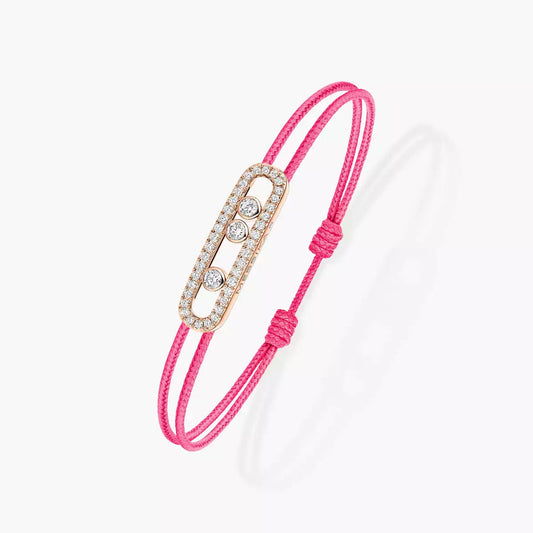 [NOBLE AURA]Messika Care(s) pink cord pavé bracelet