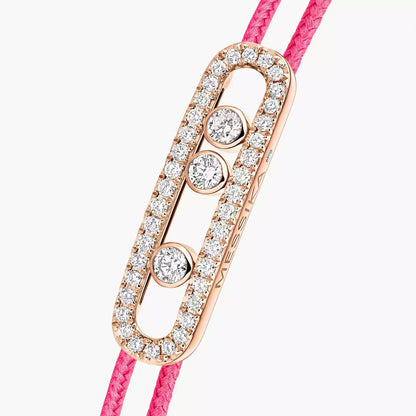 [NOBLE AURA]Messika Care(s) pink cord pavé bracelet