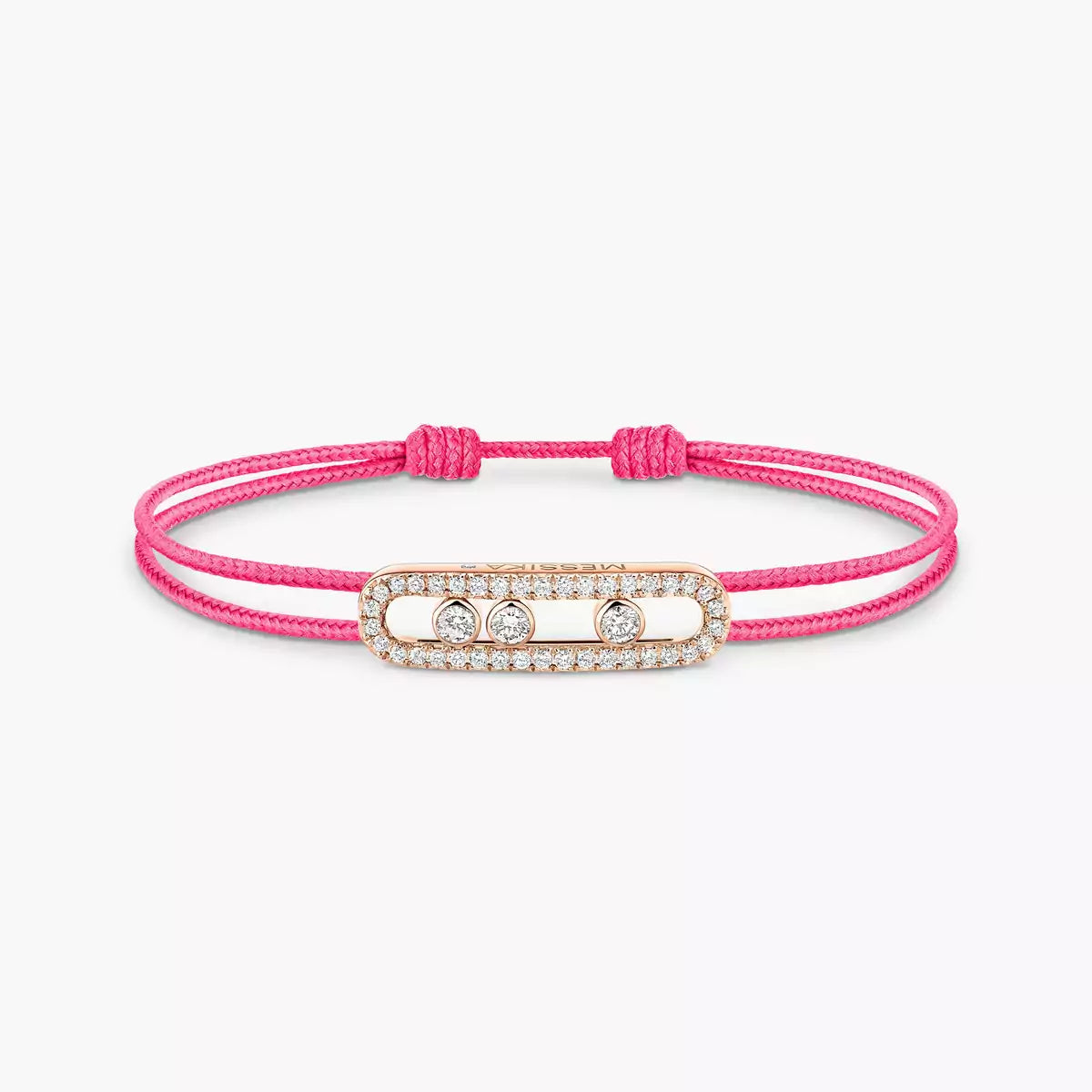 [NOBLE AURA]Messika Care(s) pink cord pavé bracelet