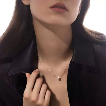 [NOBLE AURA]Diamond Necklace 0,20ct Brilliant Shape Joy