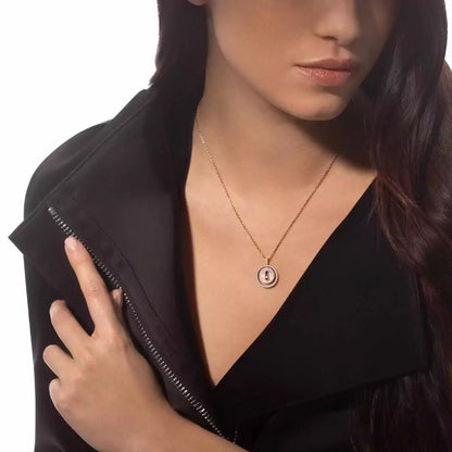 [NOBLE AURA]Lucky Move Diamond Necklace in Rose Gold and White Mother-of-Pearl
