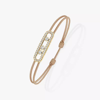 [NOBLE AURA]Messika Care(s) pink cord pavé bracelet