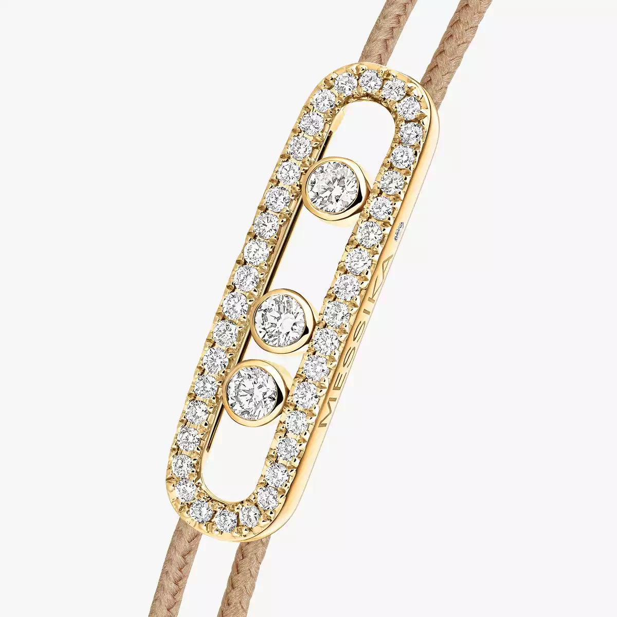 [NOBLE AURA]Messika Care(s) pink cord pavé bracelet