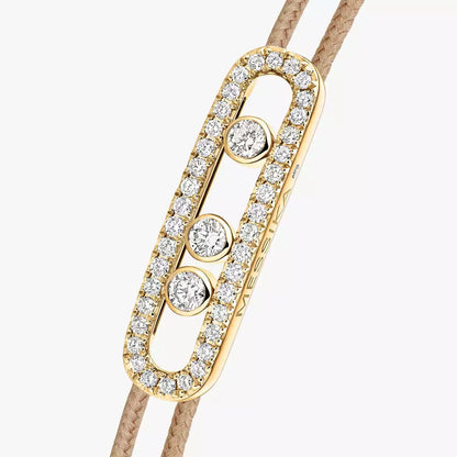[NOBLE AURA]Messika Care(s) pink cord pavé bracelet