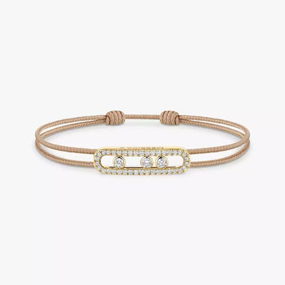 [NOBLE AURA]Messika Care(s) pink cord pavé bracelet
