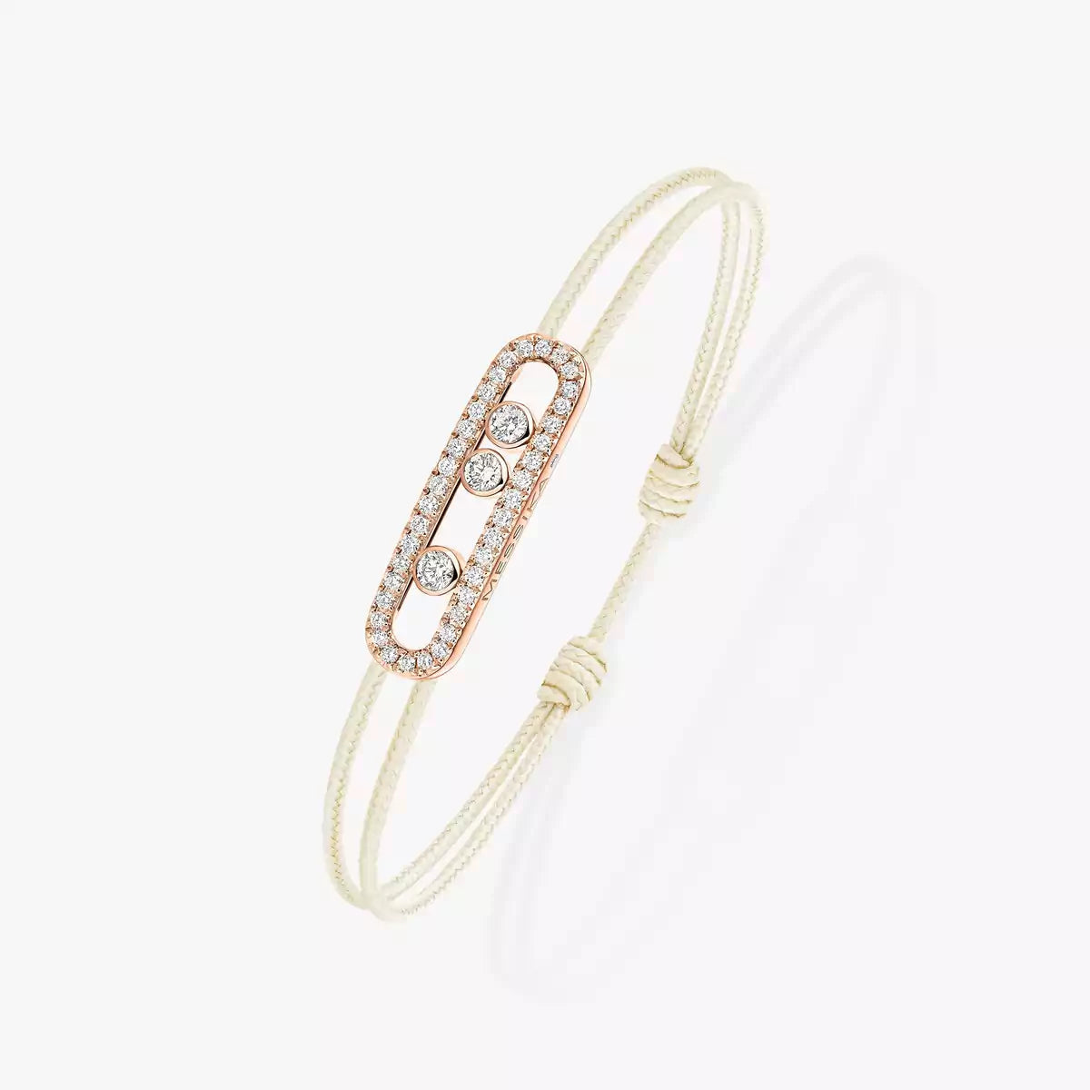 [NOBLE AURA]Messika Care(s) pink cord pavé bracelet