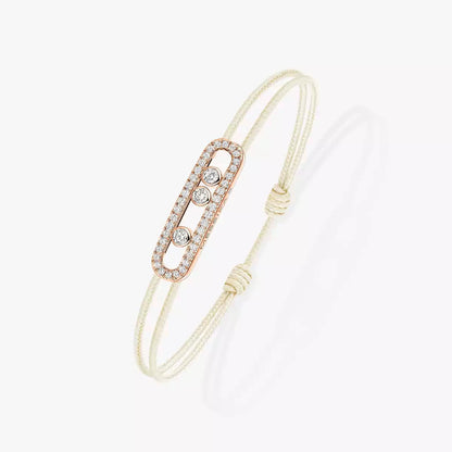 [NOBLE AURA]Messika Care(s) pink cord pavé bracelet
