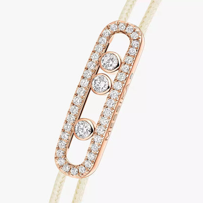 [NOBLE AURA]Messika Care(s) pink cord pavé bracelet