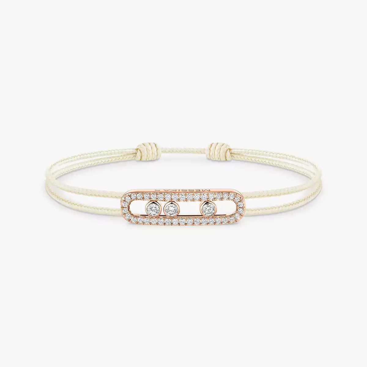 [NOBLE AURA]Messika Care(s) pink cord pavé bracelet