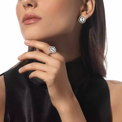 [NOBLE AURA]Lucky Move Diamond Earrings