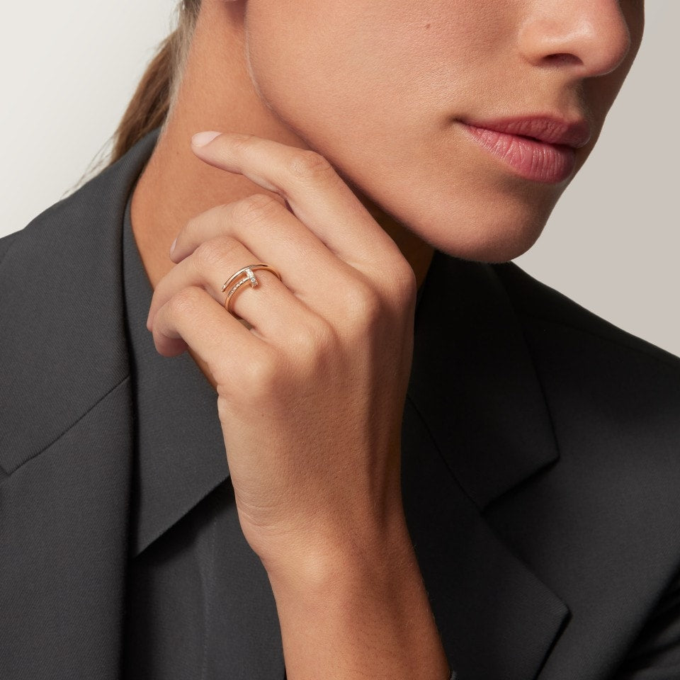 [NOBLE AURA] JUSTE 1.8MM HALF DIAMOND RING