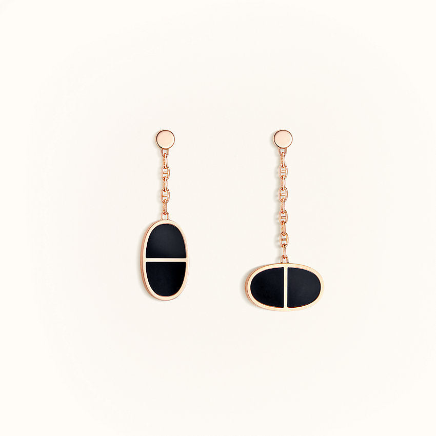 [NOBLE AURA]CHAINE VERSO BLACK CERAMIC EARRINGS