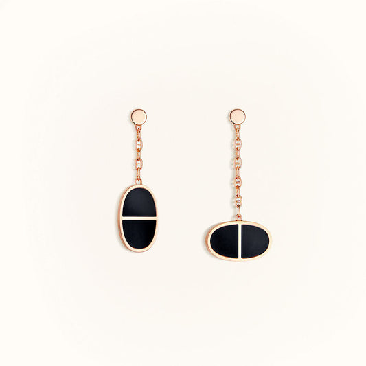 [NOBLE AURA]CHAINE VERSO BLACK CERAMIC EARRINGS