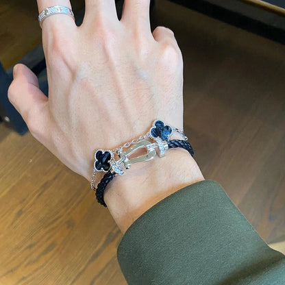 [NOBLE AURA]CLOVER 5 MOTIF PIETERSITE BRACELET COLLECTION