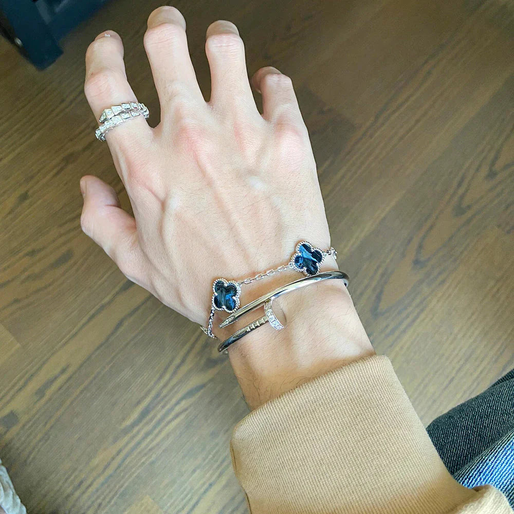 [NOBLE AURA]CLOVER 5 MOTIF PIETERSITE BRACELET COLLECTION