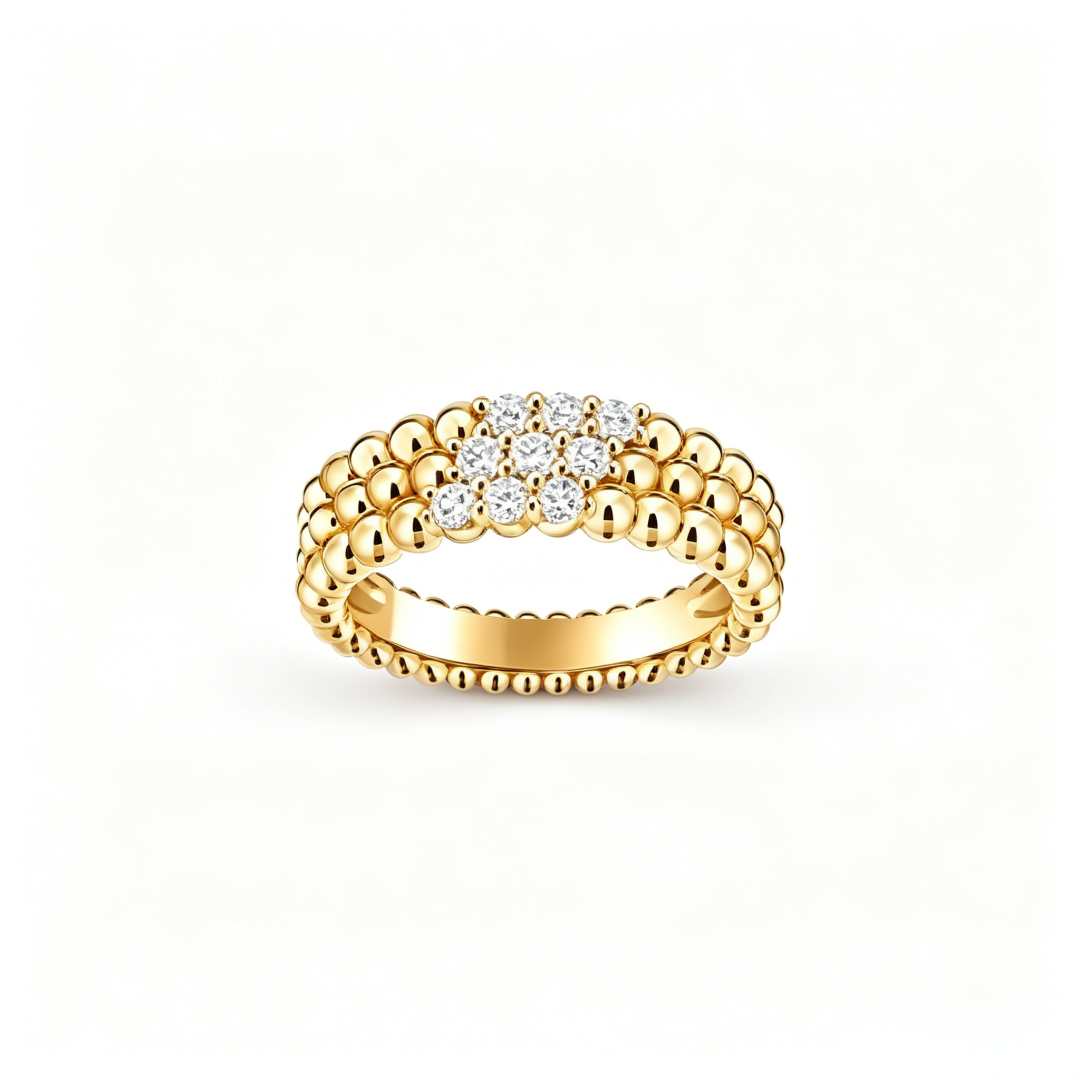 [NOBLE AURA] THREE-ROW DIAMOND RING