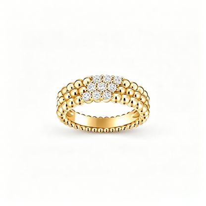 [NOBLE AURA] THREE-ROW DIAMOND RING