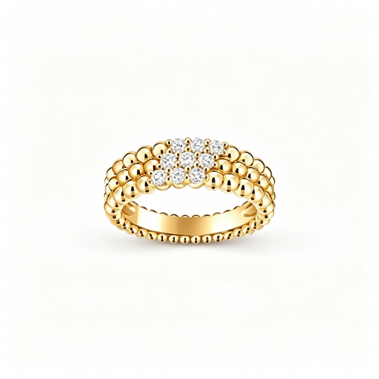 [NOBLE AURA] THREE-ROW DIAMOND RING