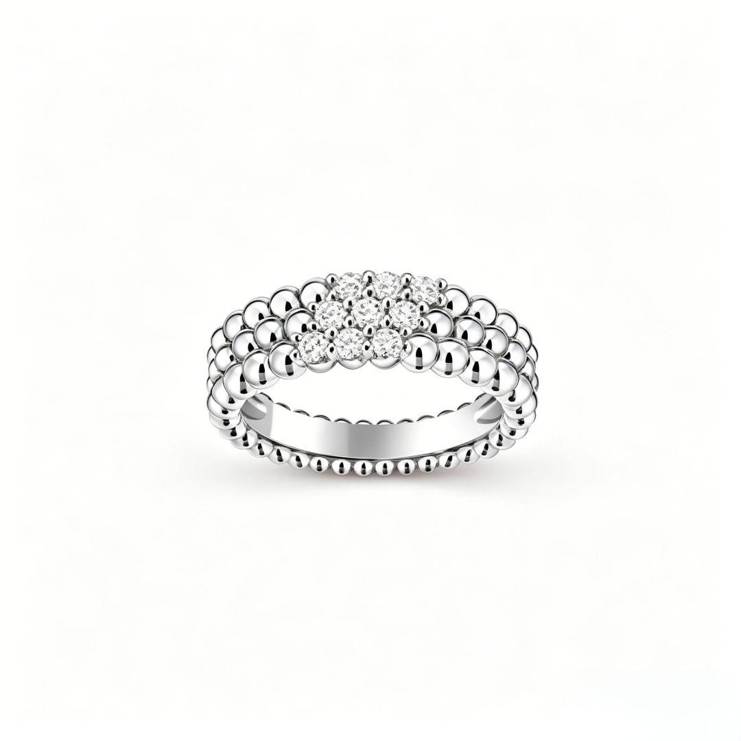 [NOBLE AURA] THREE-ROW DIAMOND RING