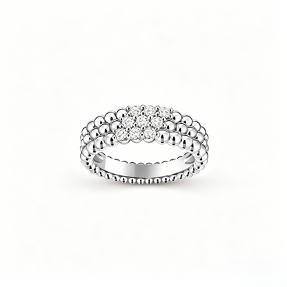 [NOBLE AURA] THREE-ROW DIAMOND RING