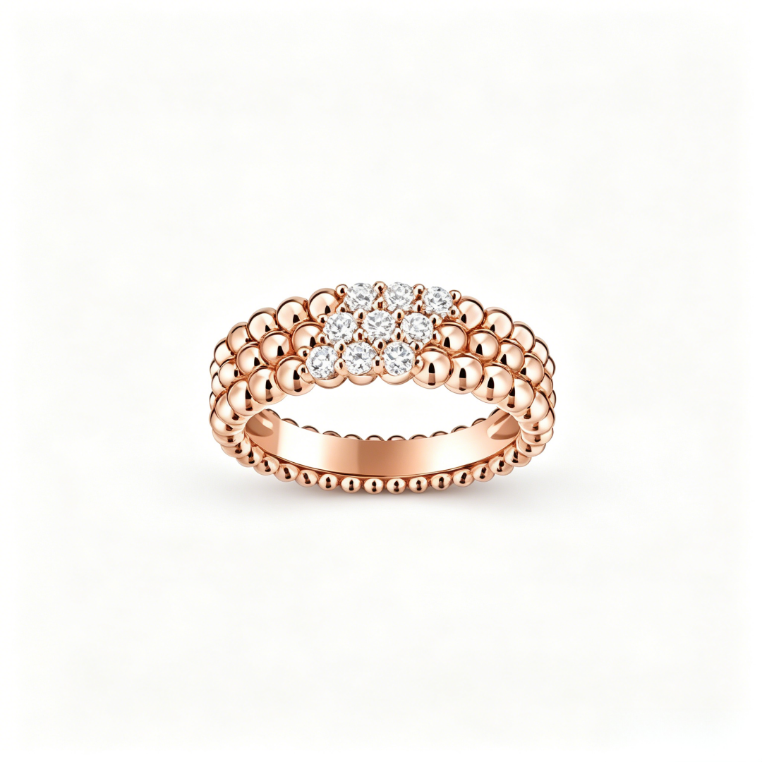 [NOBLE AURA] THREE-ROW DIAMOND RING