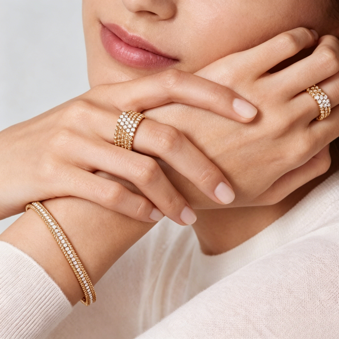 [NOBLE AURA] THREE-ROW DIAMOND RING