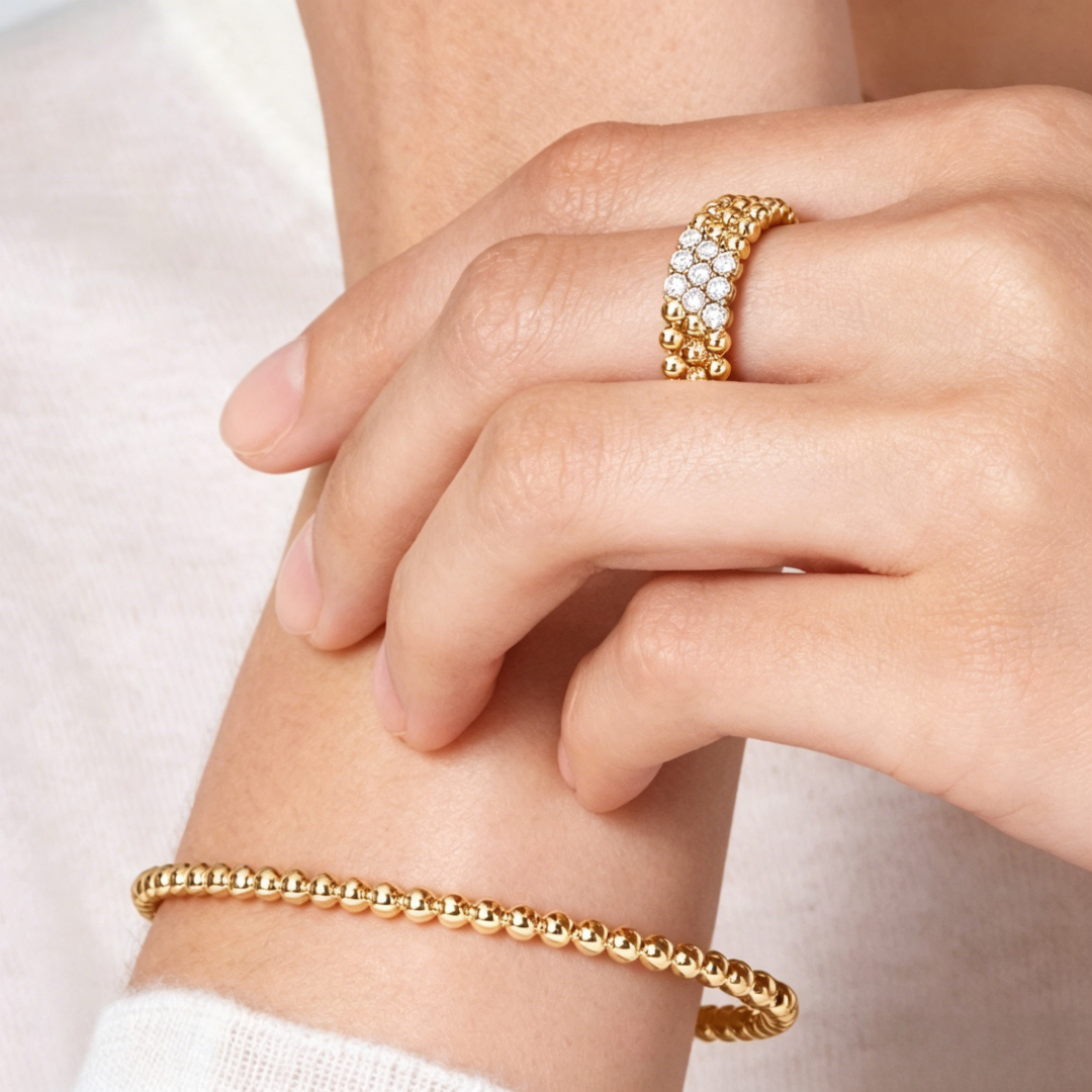 [NOBLE AURA] THREE-ROW DIAMOND RING