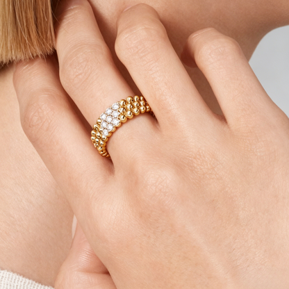 [NOBLE AURA] THREE-ROW DIAMOND RING