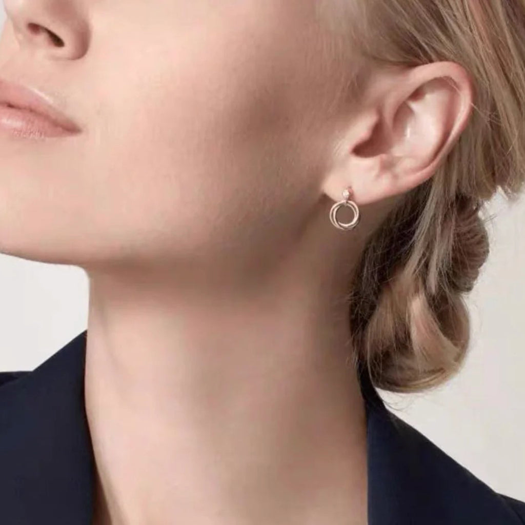[NOBLE AURA] TRINITY ON DIAMOND  EARRINGS