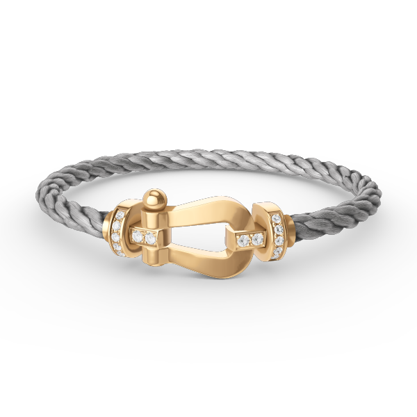 [NOBLE AURA]FORCE LARGE HORSESHOE HALF DIAMOND BRACELET GOLD