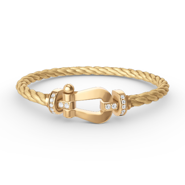 [NOBLE AURA]FORCE LARGE HORSESHOE HALF DIAMOND BRACELET GOLD