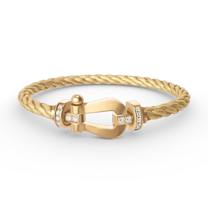 [NOBLE AURA]FORCE LARGE HORSESHOE HALF DIAMOND BRACELET GOLD