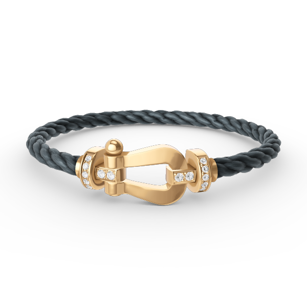 [NOBLE AURA]FORCE LARGE HORSESHOE HALF DIAMOND BRACELET GOLD