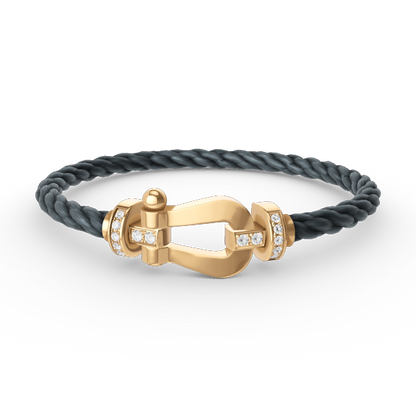 [NOBLE AURA]FORCE LARGE HORSESHOE HALF DIAMOND BRACELET GOLD