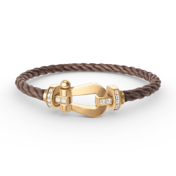 [NOBLE AURA]FORCE LARGE HORSESHOE HALF DIAMOND BRACELET GOLD