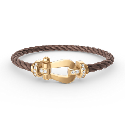 [NOBLE AURA]FORCE LARGE HORSESHOE HALF DIAMOND BRACELET GOLD