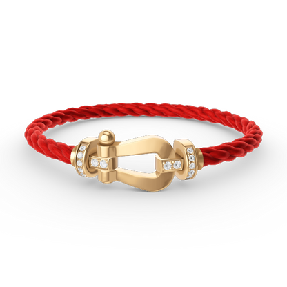 [NOBLE AURA]FORCE LARGE HORSESHOE HALF DIAMOND BRACELET GOLD