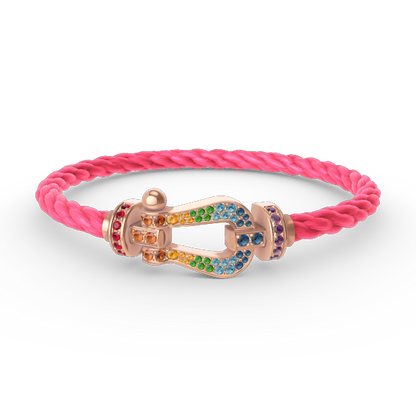 [NOBLE AURA]FORCE LARGE HORSESHOE  COLORED DIAMOND BRACELET ROSE GOLD