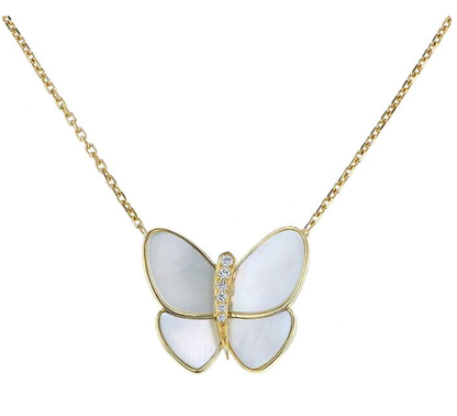 [NOBLE AURA]BUTTERFLY GOLD MOP DIAMOND NECKLACE