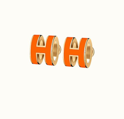 [NOBLE AURA]MINI POP H EARRINGS ORANGE