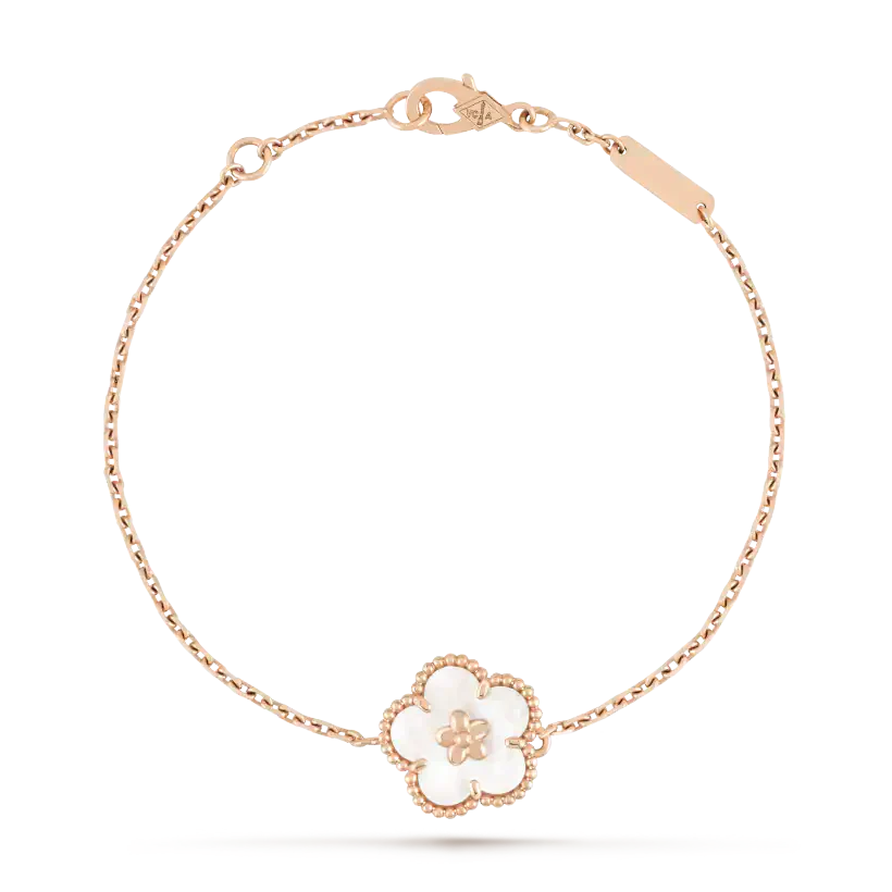 [NOBLE AURA]LUCKY WHITE MOP PLUM BLOSSOM  BRACELET