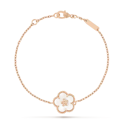 [NOBLE AURA]LUCKY WHITE MOP PLUM BLOSSOM  BRACELET