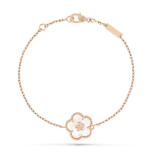 [NOBLE AURA]LUCKY WHITE MOP PLUM BLOSSOM  BRACELET