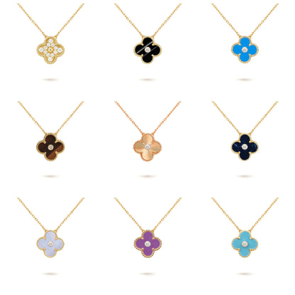 [NOBLE AURA]CLOVER 15MM DIAMOND SINGLE FLOWER NECKLACE COLLECTION